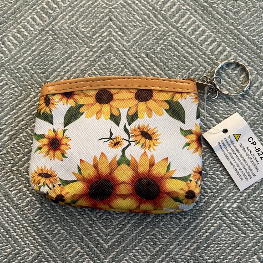 Sunflower Print Coin Purse